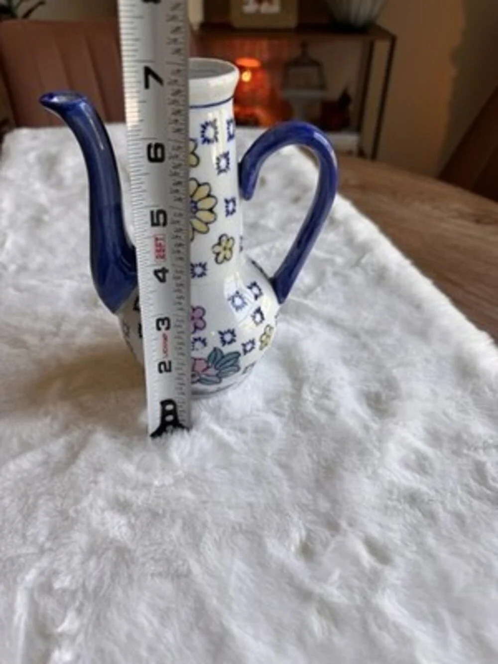 Hand Painted Polish Style Pitcher Unbranded Decor Ceramic Cottage